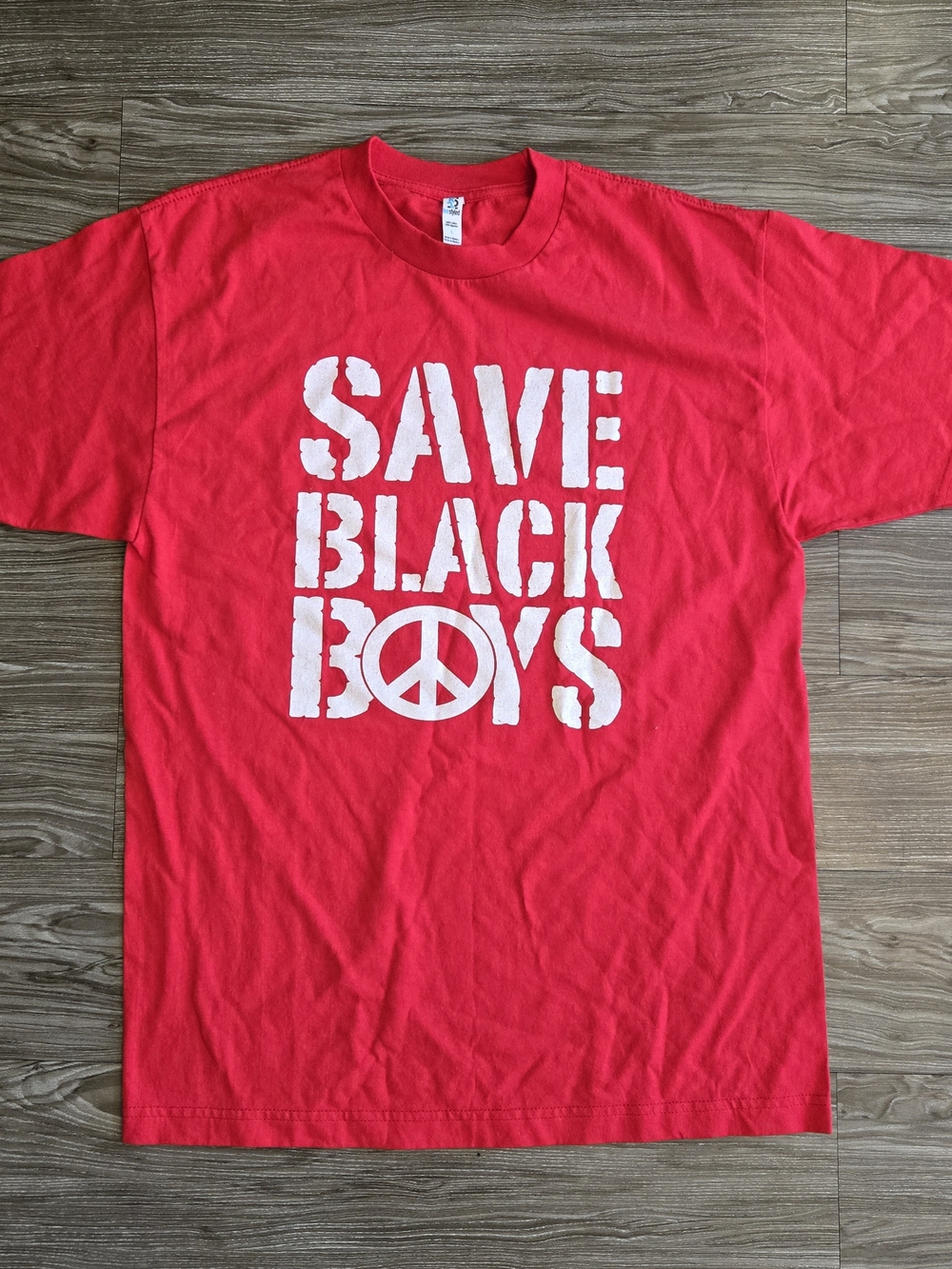 Save Black Boys Graphic Tee - Red with White Print